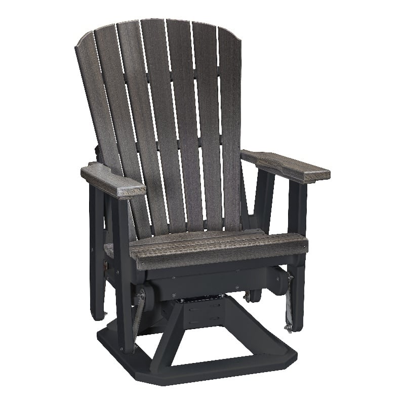 American Furniture Classics Fan Back Swivel Glider in Coastal Gray/Black