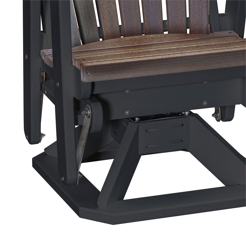 American Furniture Classics Fan Back Swivel Glider in Brazilian Walnut/Black