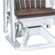 American Furniture Classics Fan Back Swivel Glider in Brazilian Walnut/White