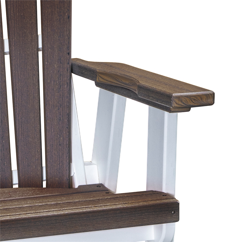 American Furniture Classics Fan Back Swivel Glider in Brazilian Walnut/White