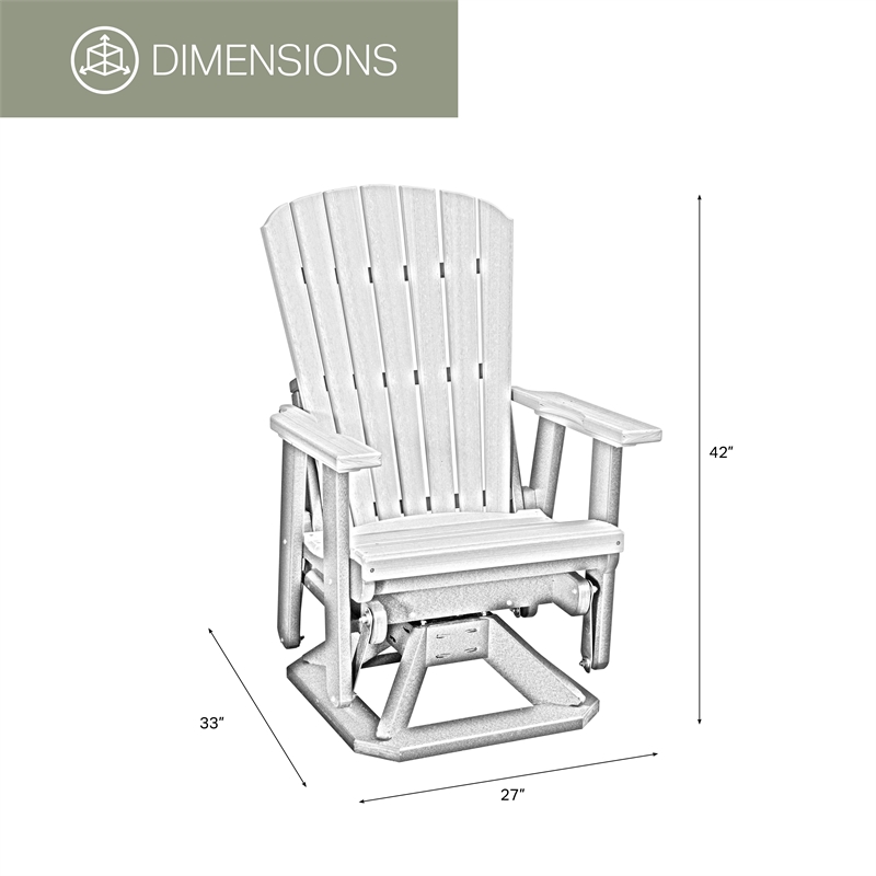 American Furniture Classics Fan Back Swivel Glider in Brazilian Walnut/White