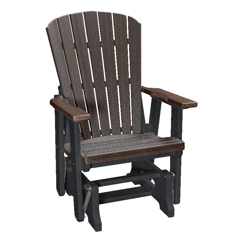 American Furniture Classics Fan Back Glider in Brazilian Walnut/Black