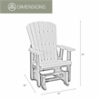 American Furniture Classics Fan Back Glider in Brazilian Walnut/White
