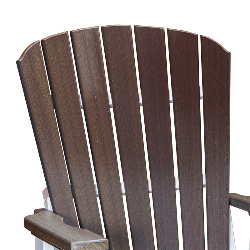 American Furniture Classics Fan Back Glider in Brazilian Walnut/White