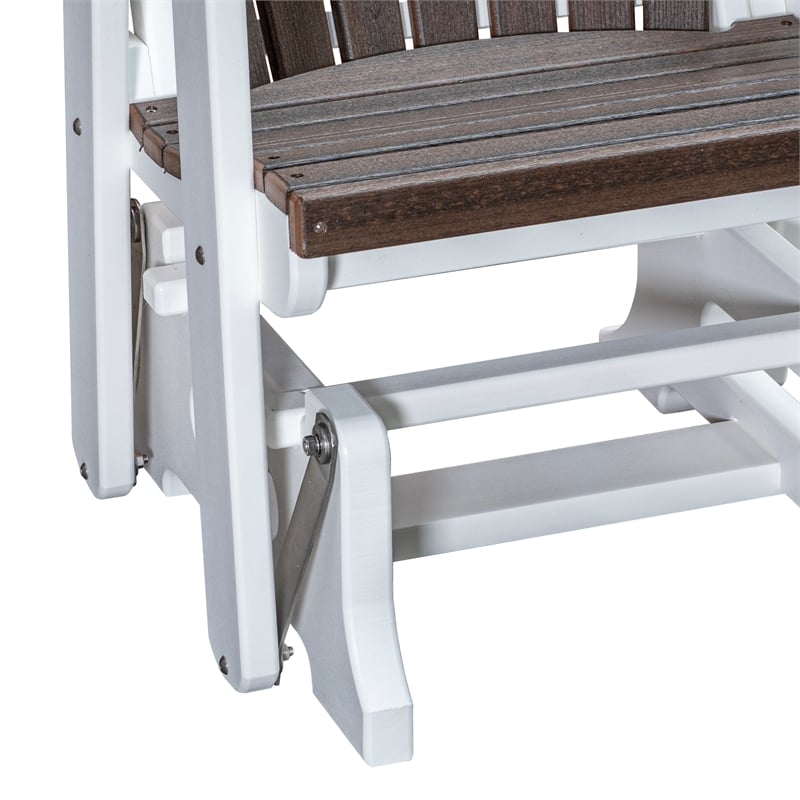 American Furniture Classics Fan Back Glider in Brazilian Walnut/White