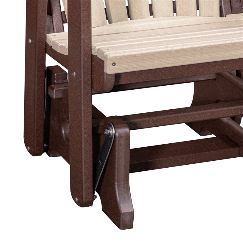 American Furniture Classics Fan Back Glider in Birchwood/Tudor Brown