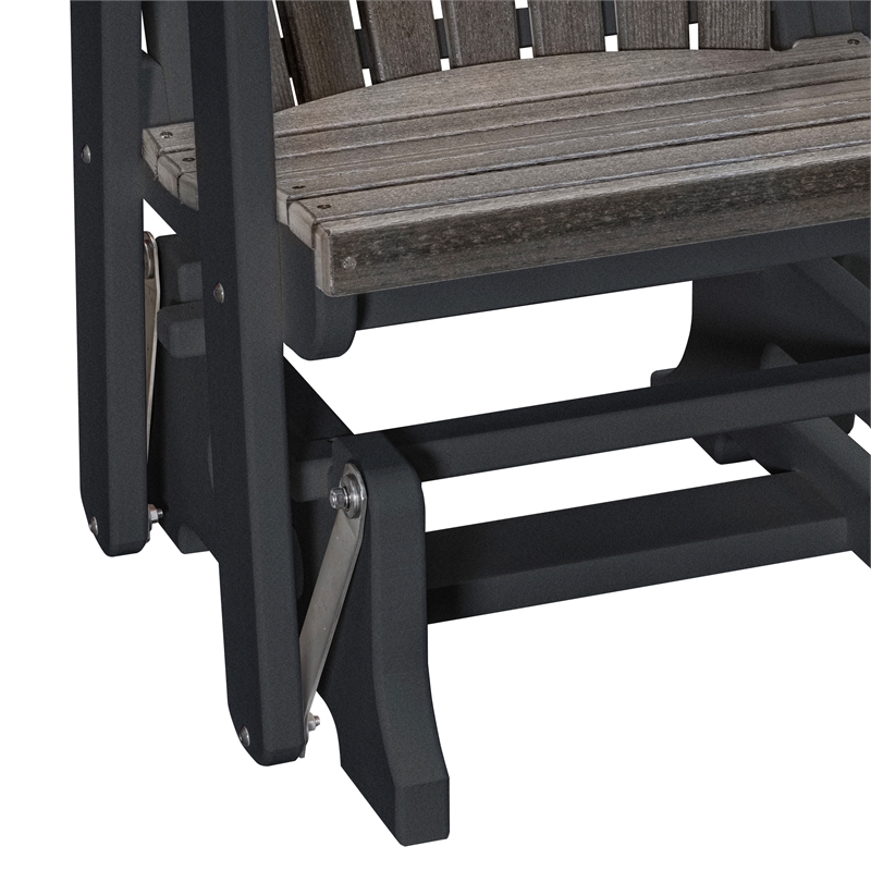 American Furniture Classics Fan Back Glider in Coastal Gray/Black