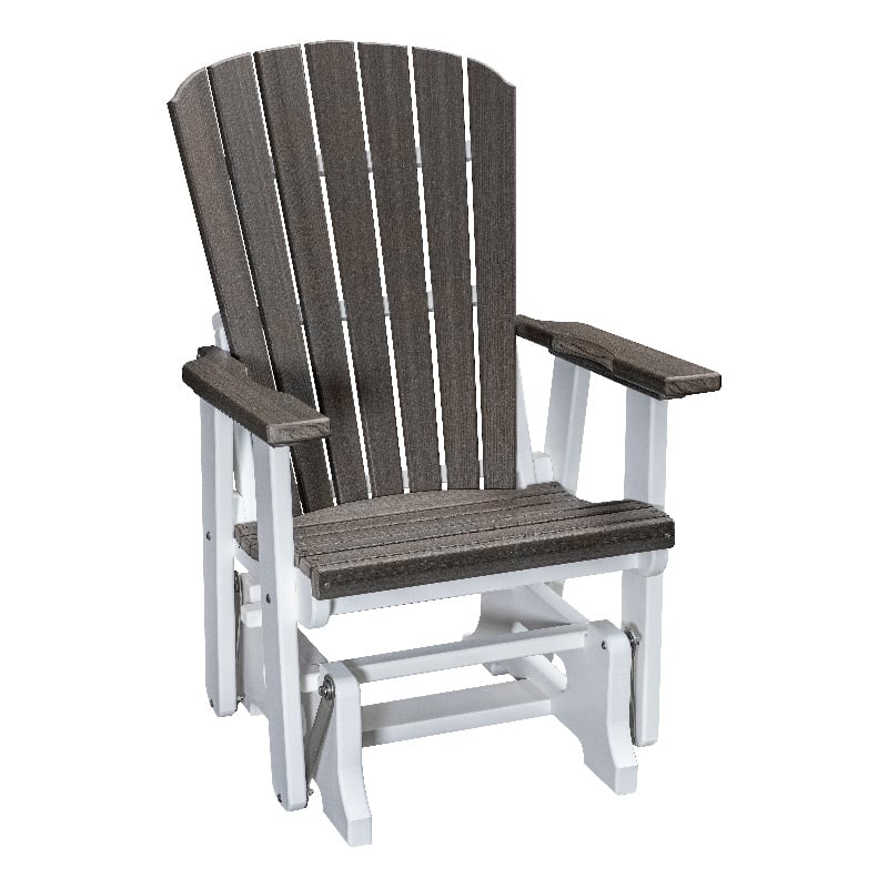 American Furniture Classics Fan Back Glider in Coastal Gray/White