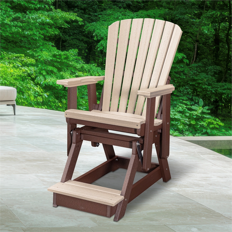 American Furniture Classics Fan Back Balcony Glider in Birchwood/Tudor Brown