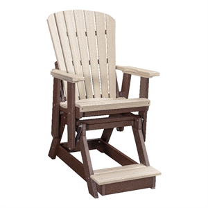 American Furniture Classics Fan Back Balcony Glider in Birchwood/Tudor Brown