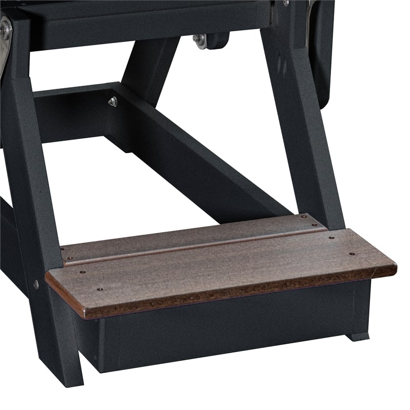 American Furniture Classics Fan Back Balcony Glider in Brazilian Walnut/Black