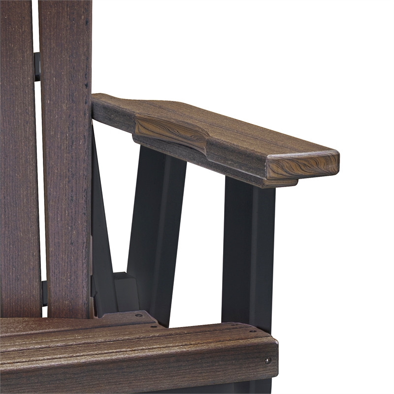 American Furniture Classics Fan Back Balcony Glider in Brazilian Walnut/Black
