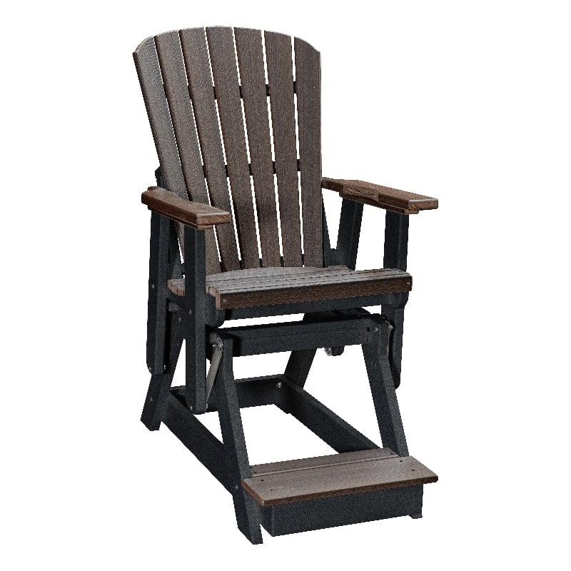 American Furniture Classics Fan Back Balcony Glider in Brazilian Walnut/Black