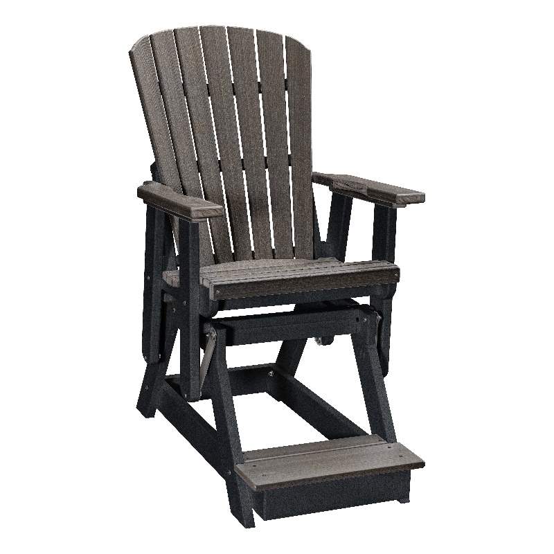 American Furniture Classics Fan Back Balcony Glider in Coastal Gray/Black