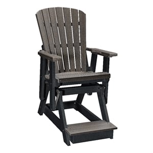 American Furniture Classics Fan Back Balcony Glider in Coastal Gray/Black