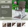 American Furniture Classics Fan Back Balcony Glider in Coastal Gray/White