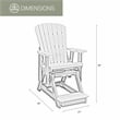American Furniture Classics Fan Back Balcony Glider in Coastal Gray/White