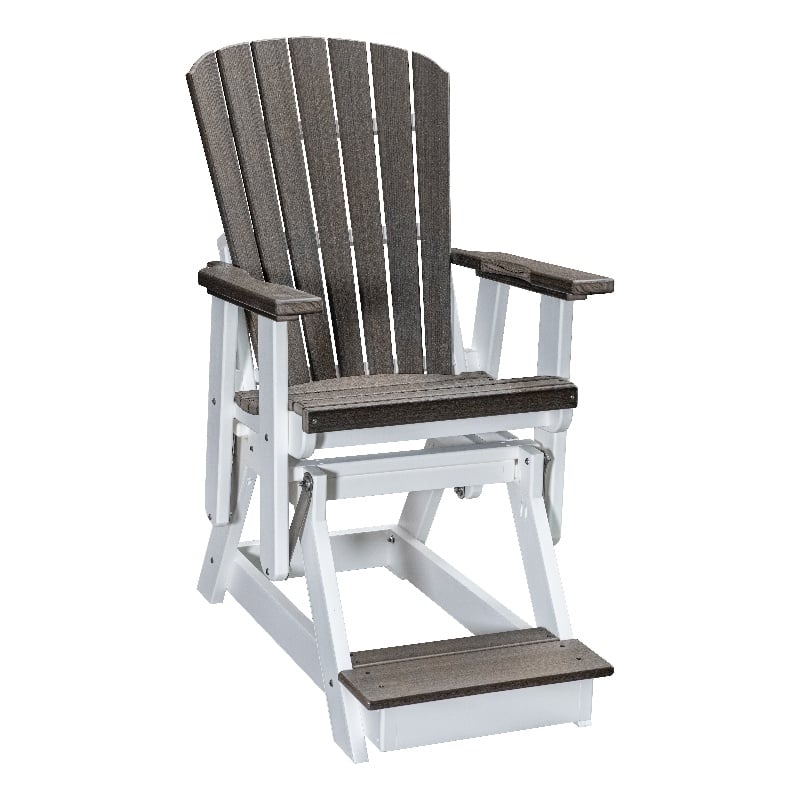 American Furniture Classics Fan Back Balcony Glider in Coastal Gray/White