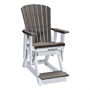 American Furniture Classics Fan Back Balcony Glider in Coastal Gray/White