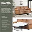 American Furniture Classics Vegan Leather Rolled Arm Sleeper Sofa