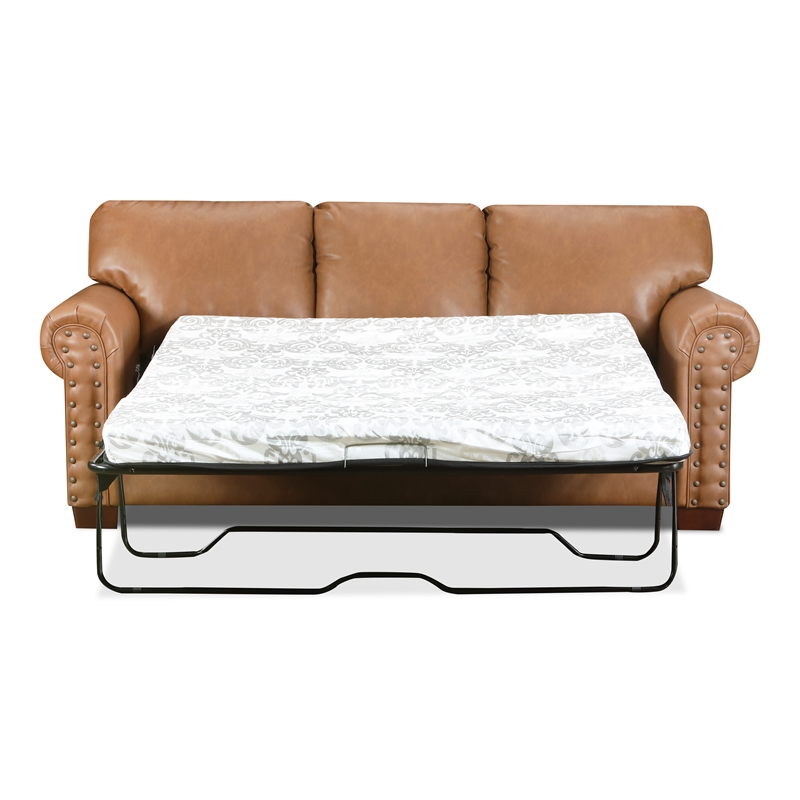 American Furniture Classics Vegan Leather Rolled Arm Sleeper Sofa
