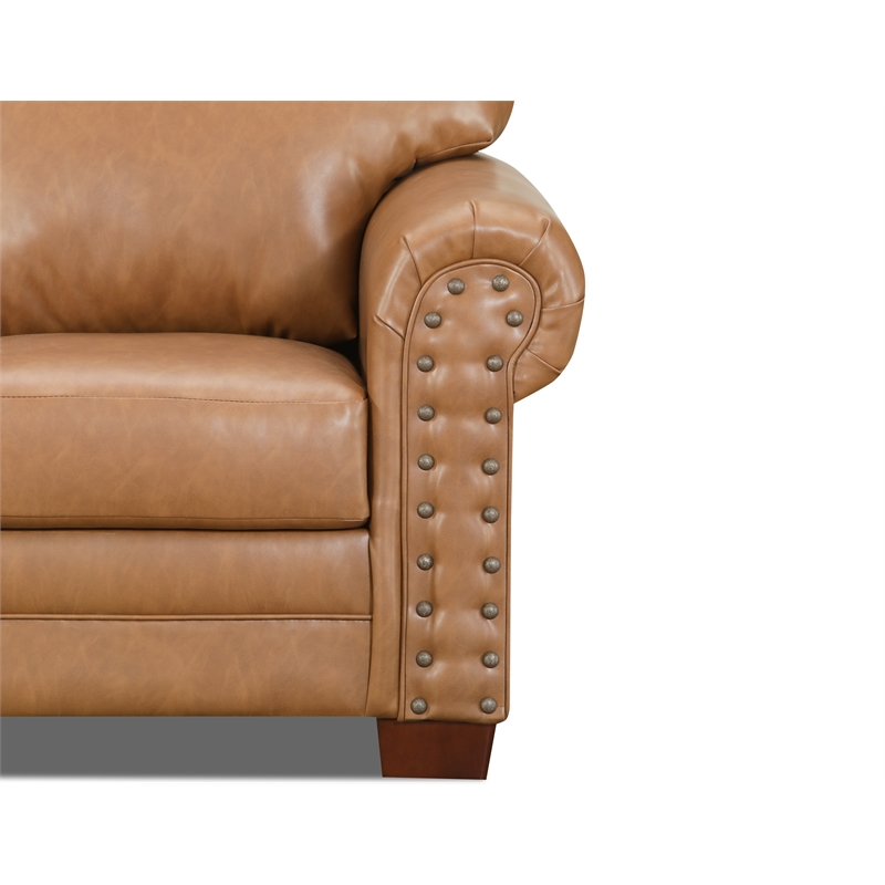 American Furniture Classics Vegan Leather Rolled Arm Sleeper Sofa