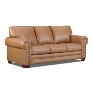 American Furniture Classics Vegan Leather Rolled Arm Sleeper Sofa