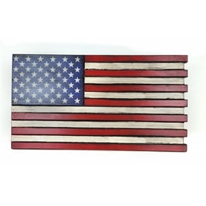 Mini American Flag Wall Display with Hidden Locking Gun Concealment