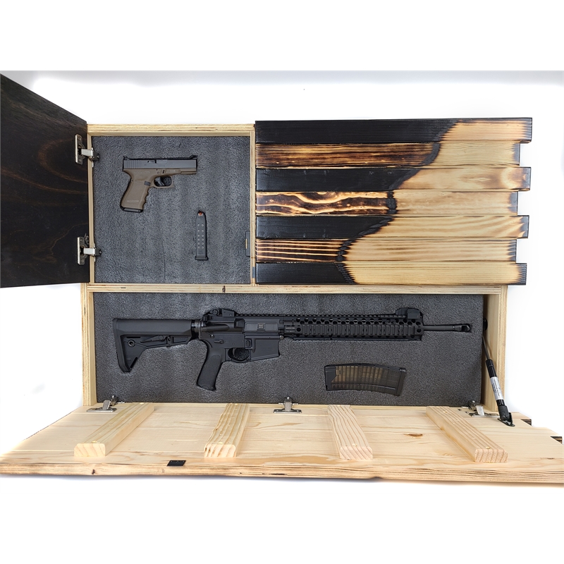 Large We The People Wall Hanging Gun Concealment with Two Secret Compartments