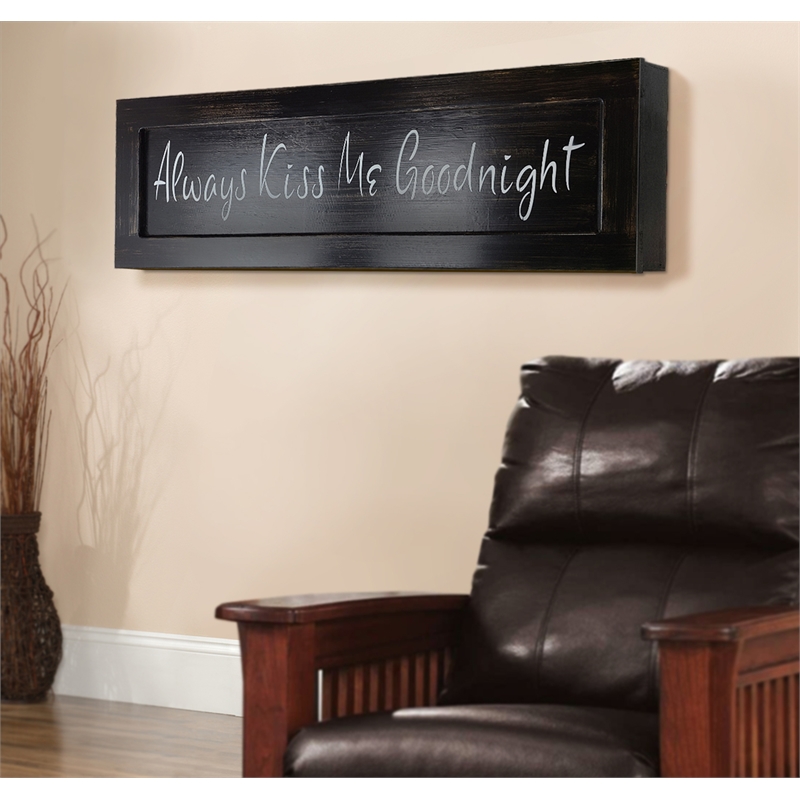 Always Kiss Me Goodnight Wall Decor with Locking Gun Concealment Compartment