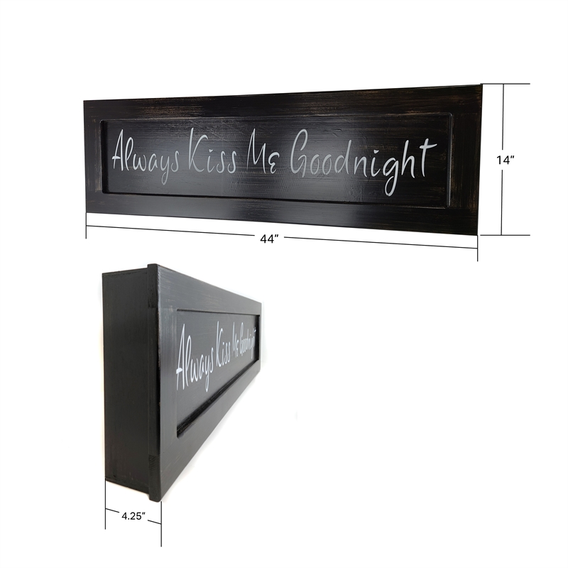 Always Kiss Me Goodnight Wall Decor with Locking Gun Concealment Compartment