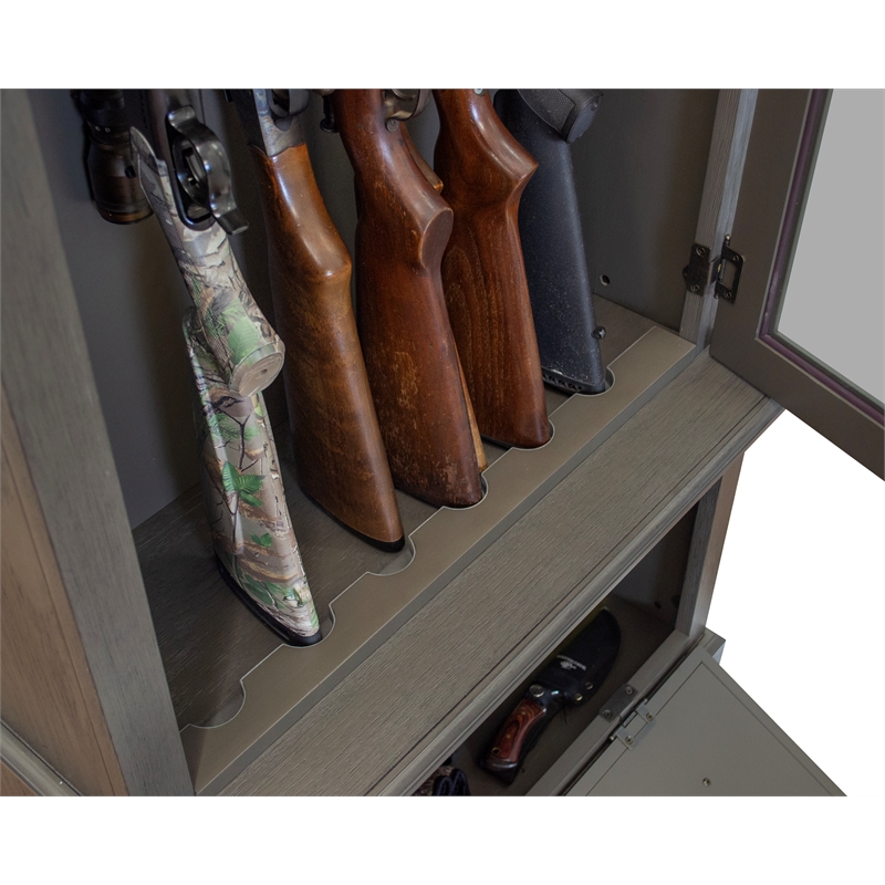 American Furniture Classics Model 860 Classic 12 Gun Cabinet Grey