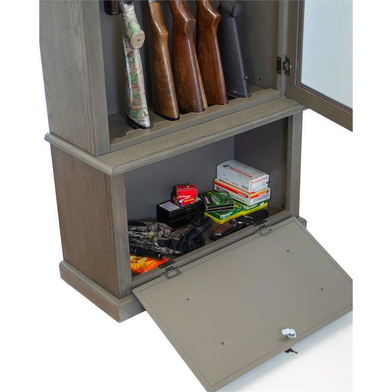 American Furniture Classics Model 860 Classic 12 Gun Cabinet Grey