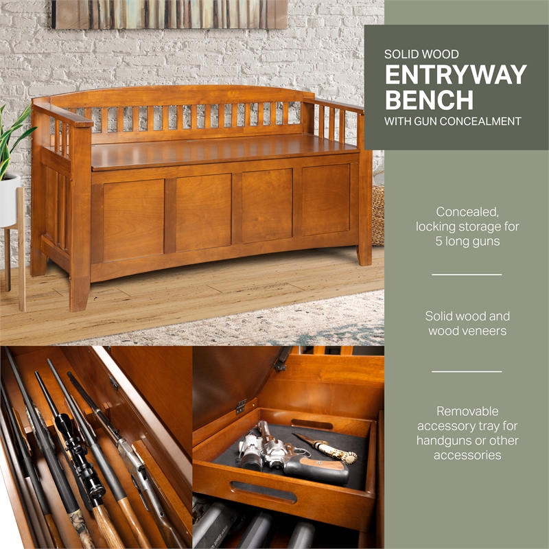 American Furniture Classics Model 504 Entryway Gun Concealment Bench