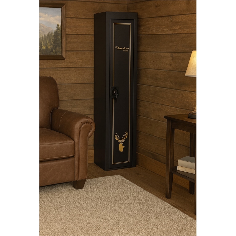 American Furniture Classics Model 901 5 Gun Metal Security Cabinet