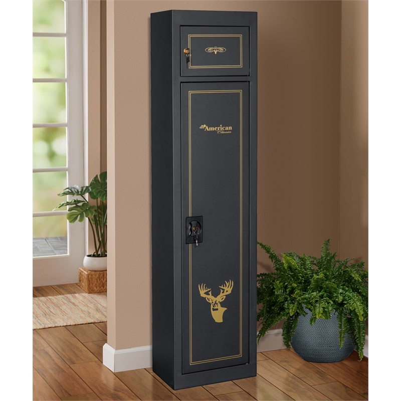 American Furniture Classics Model 906 5 Gun Metal Security Cabinet