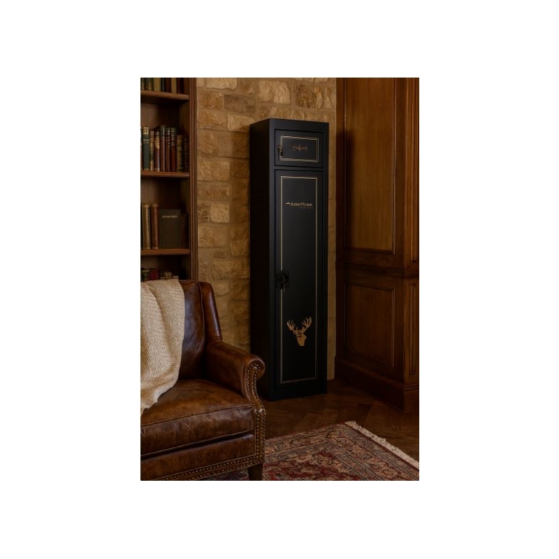 American Furniture Classics Model 906 5 Gun Metal Security Cabinet