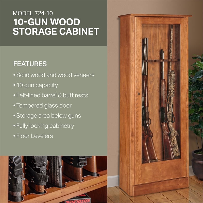 American Furniture Classics Model 724-10 10 Gun Cabinet