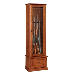 American Furniture Classics 8 Gun Cabinet with locking tempered glass door