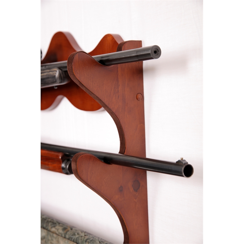 American Furniture Classics 4 Gun Wall Rack with locking storage compartment
