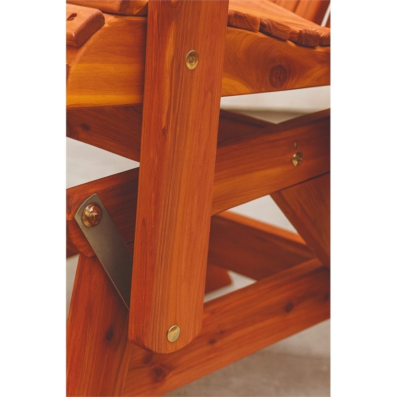 American Furniture Classics Natural Red Cedar Adirondack Balcony Height Glider
