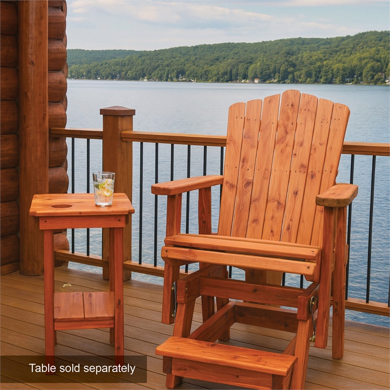 American Furniture Classics Natural Red Cedar Adirondack Balcony Height Glider