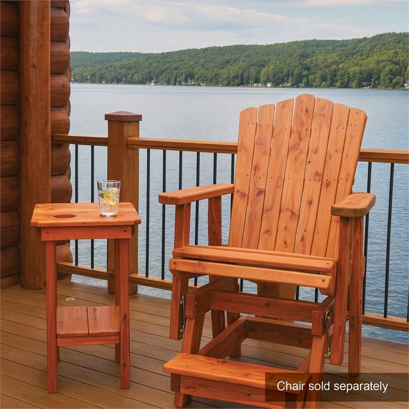American Furniture Classics Natural Red Cedar Wood Balcony Height Side Table