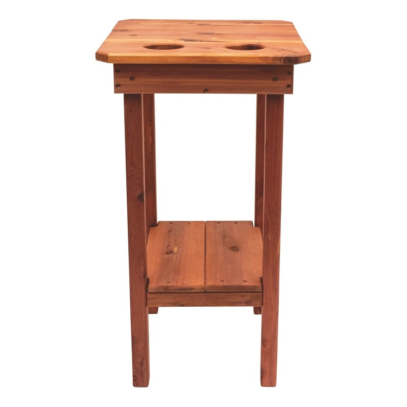 American Furniture Classics Natural Red Cedar Wood Balcony Height Side Table