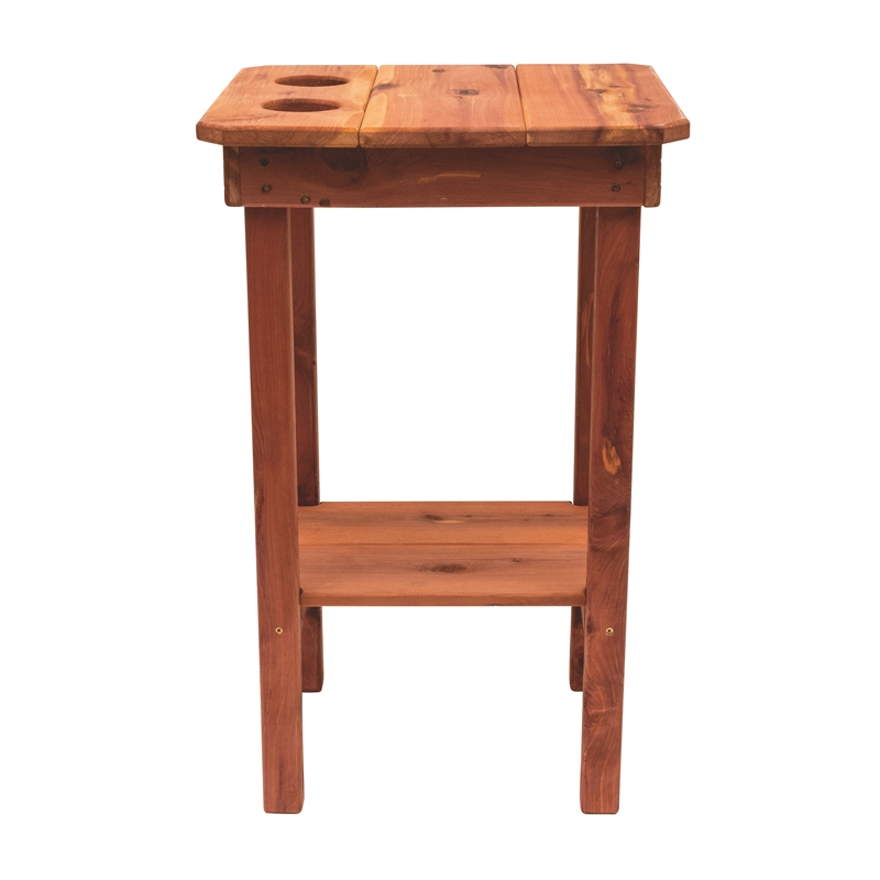 American Furniture Classics Natural Red Cedar Wood Balcony Height Side Table