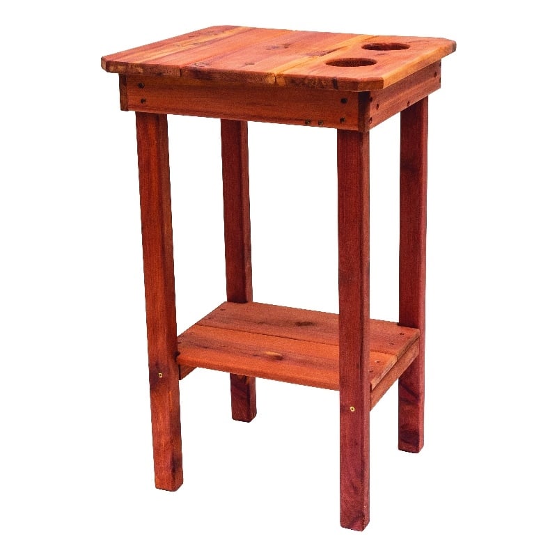 American Furniture Classics Natural Red Cedar Wood Balcony Height Side Table