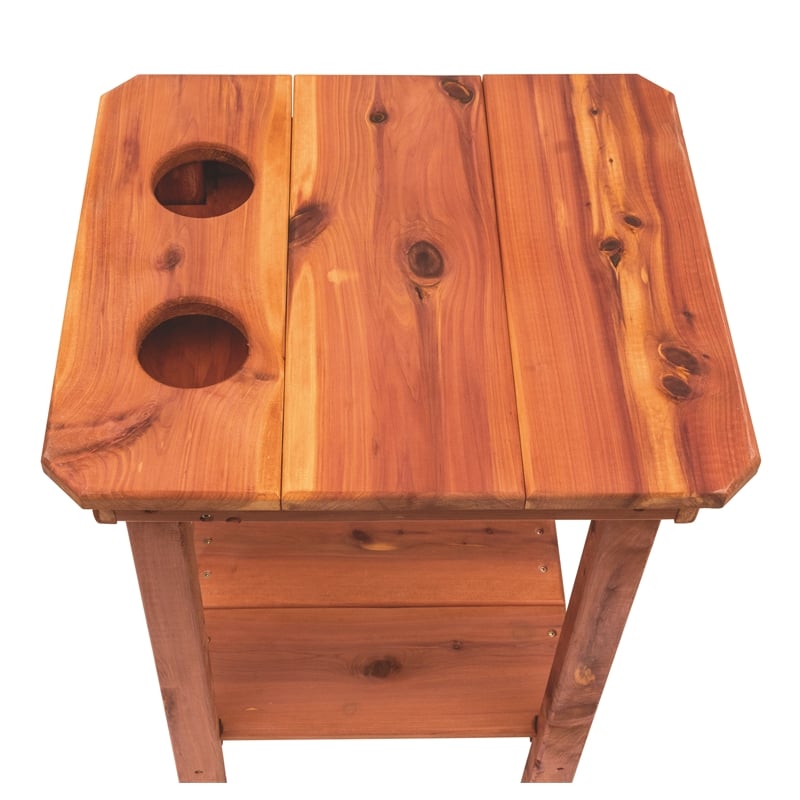 American Furniture Classics Natural Red Cedar Balcony Height Glider/Side Table