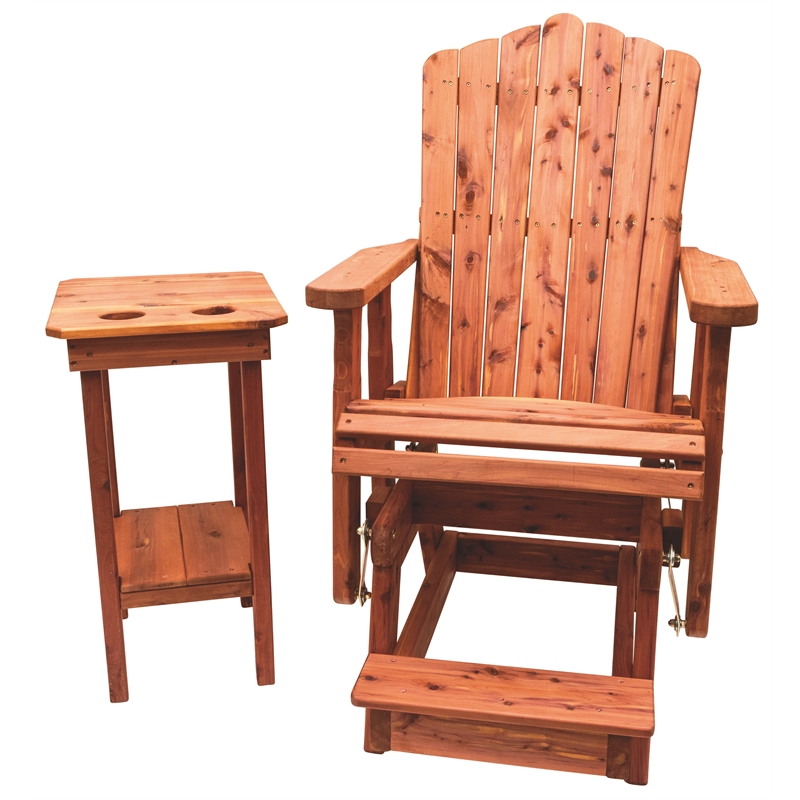 American Furniture Classics Natural Red Cedar Balcony Height Glider/Side Table