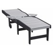 American Furniture Classics HDPE Outdoor Chaise Lounge Chair in Light Gray/Black