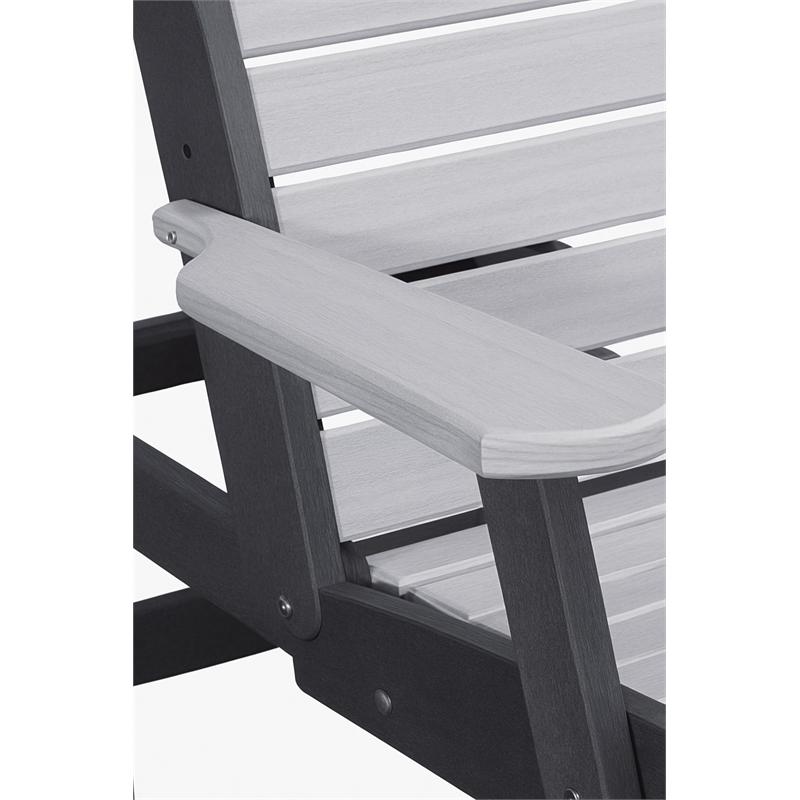 American Furniture Classics HDPE Outdoor Chaise Lounge Chair in Light Gray/Black